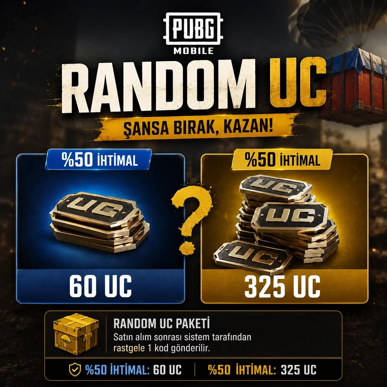 Pubg Mobile 60-325 Random UC