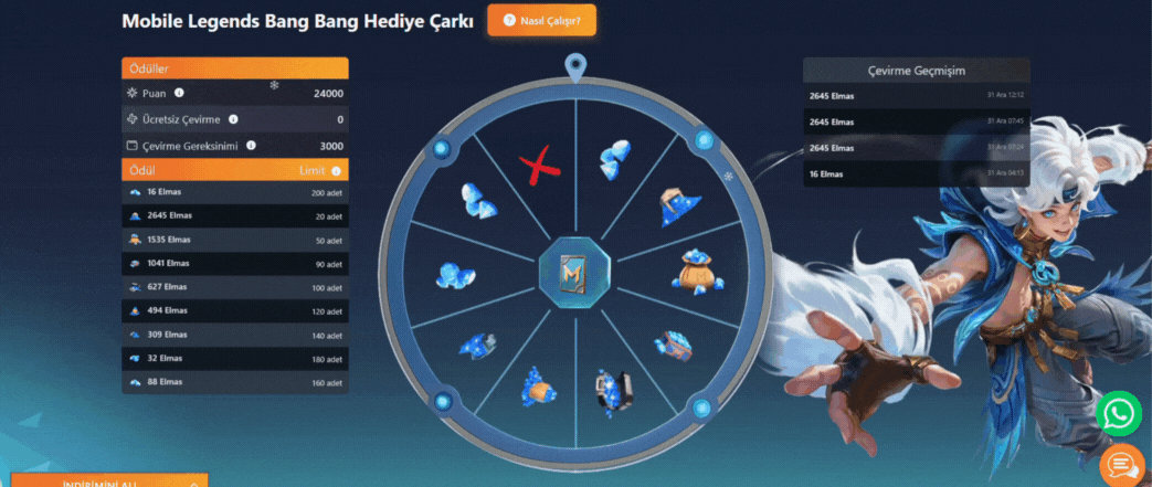 Atagame’de Mobile Legends Oyuncularına Özel Hediye Çarkı ! 🎉