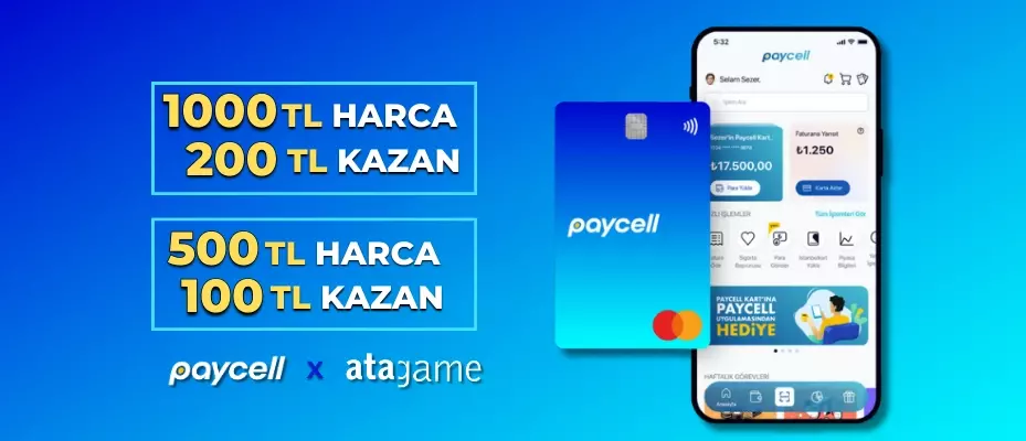 Atagame’de tüm oyunlarda geçerli anında 200 TL Nakit İade!