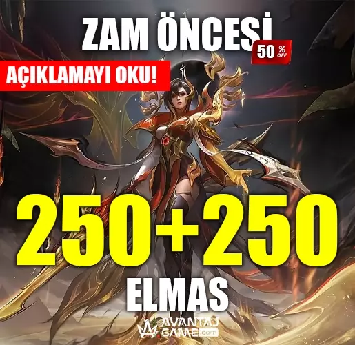 275 Elmas İlk Yüklemede 500 Elmas - Mobile Legends Bang Bang