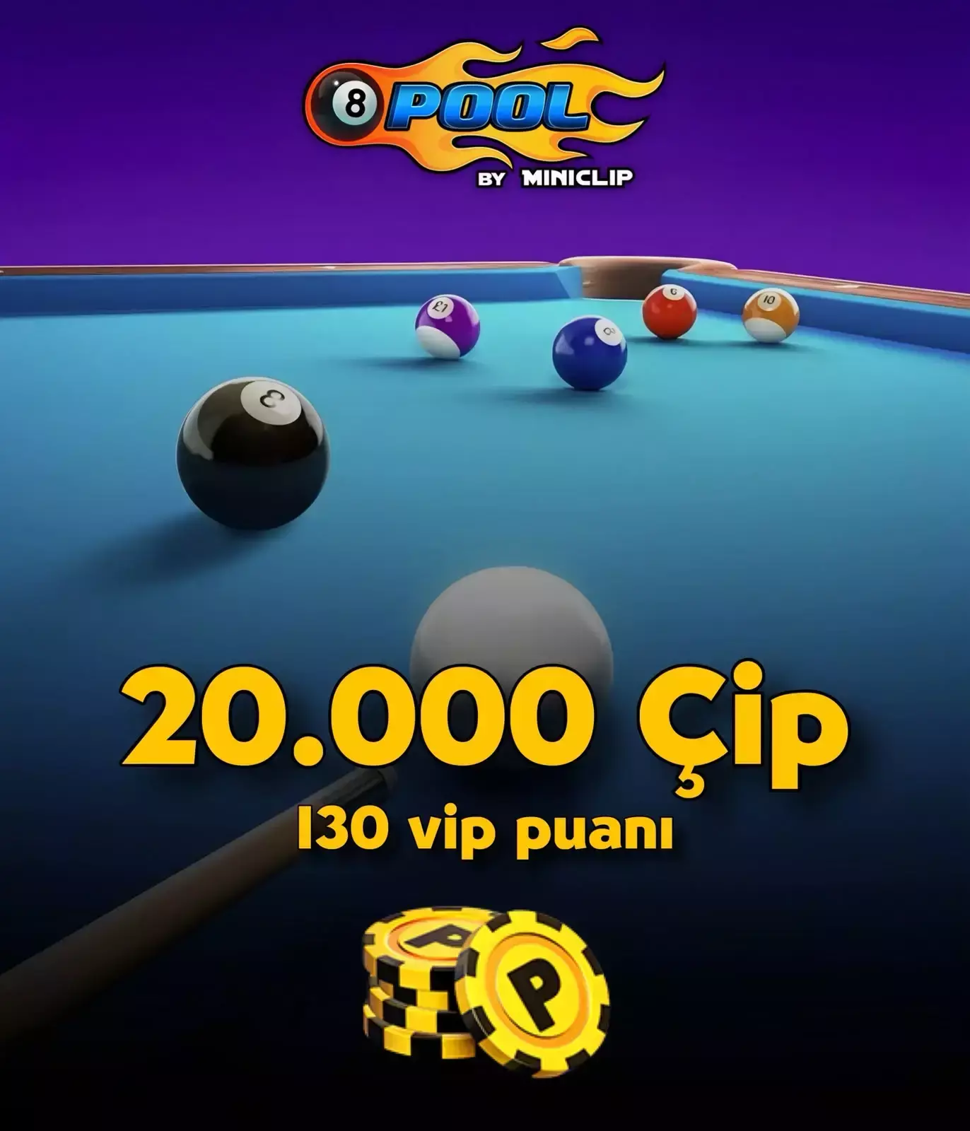 8 Ball Pool 20.000 Çip