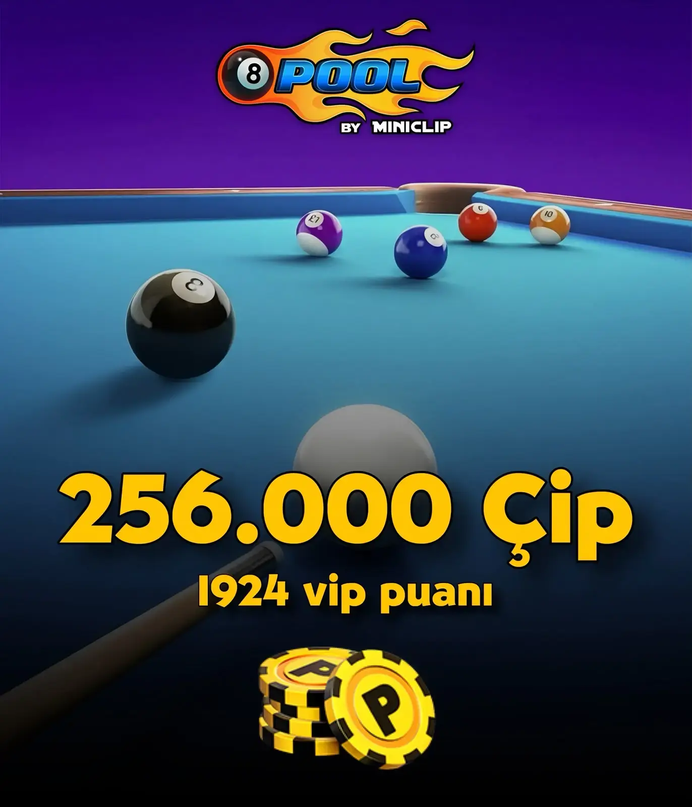 8 Ball Pool 256.000 Çip