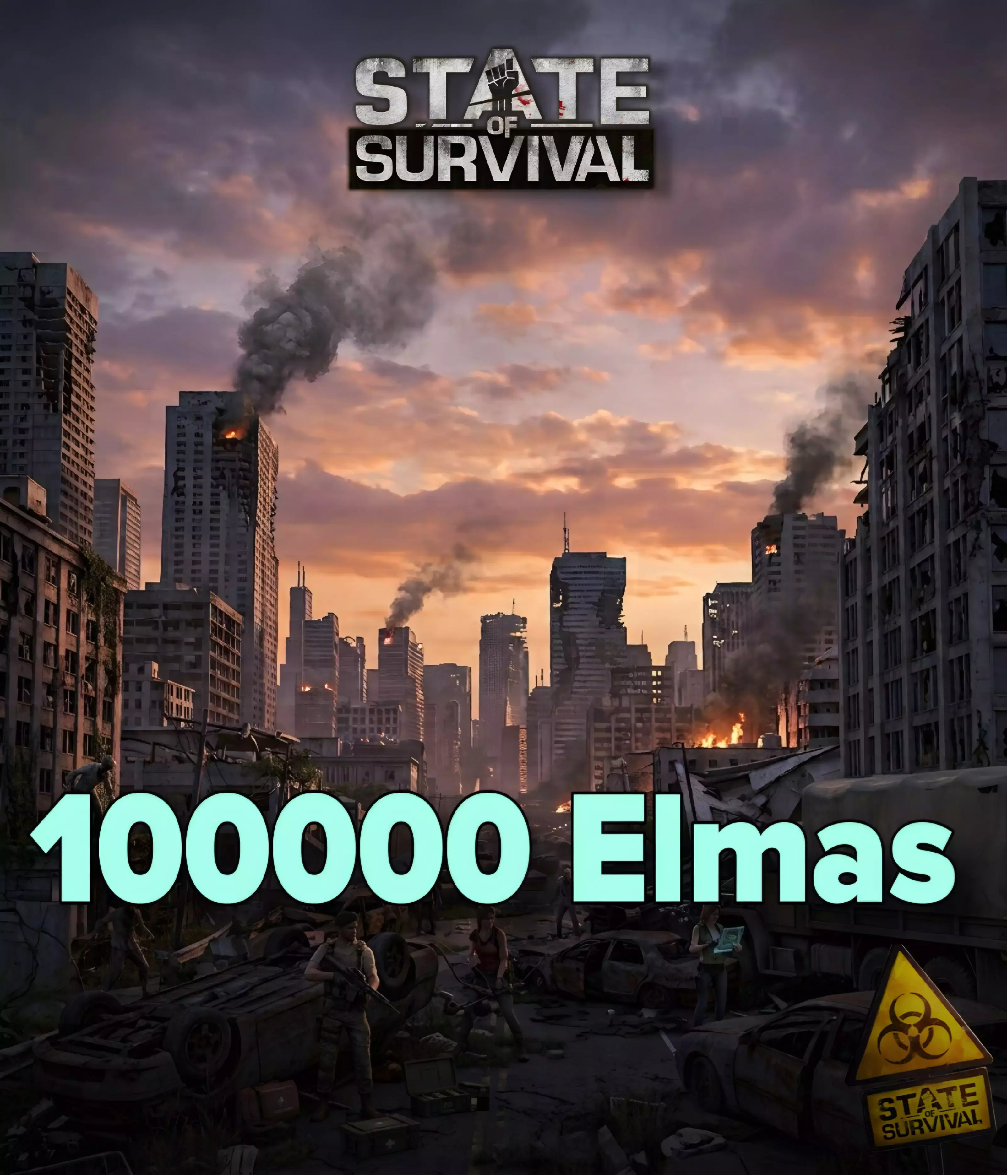 State Of Survival Zombie Wars 100.000 Elmas