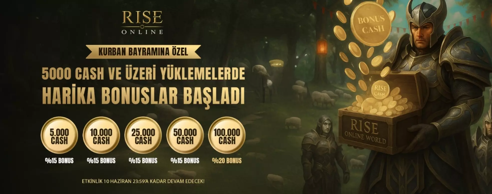 🎉 Kurban Bayramı'na Özel %20'ye Varan Rise Cash Bonusu Etkinliği Başladı! ✨ 🎉 Kurban Bayramı'na Özel %20'ye Varan Rise Cash Bonusu Etkinliği Başladı! ✨