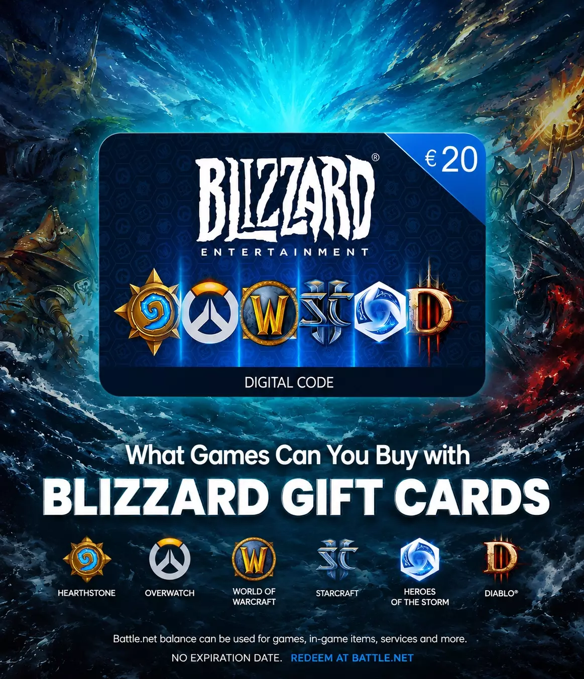 Battlenet Blizzard Gift Card 20 EURO