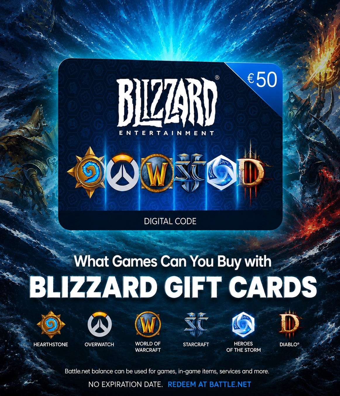 Battlenet Blizzard Gift Card 50 EURO