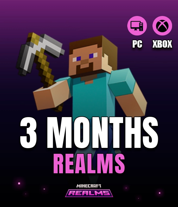 Minecraft Realms 3M - Bedrock XBOX & PC