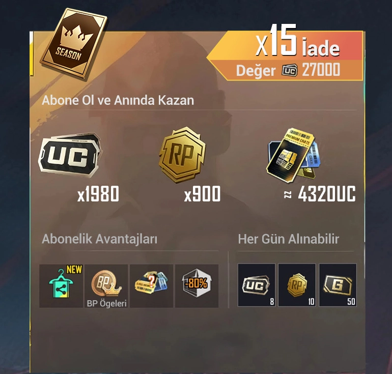 Pubg Mobile Prime Plus (3 Aylık)