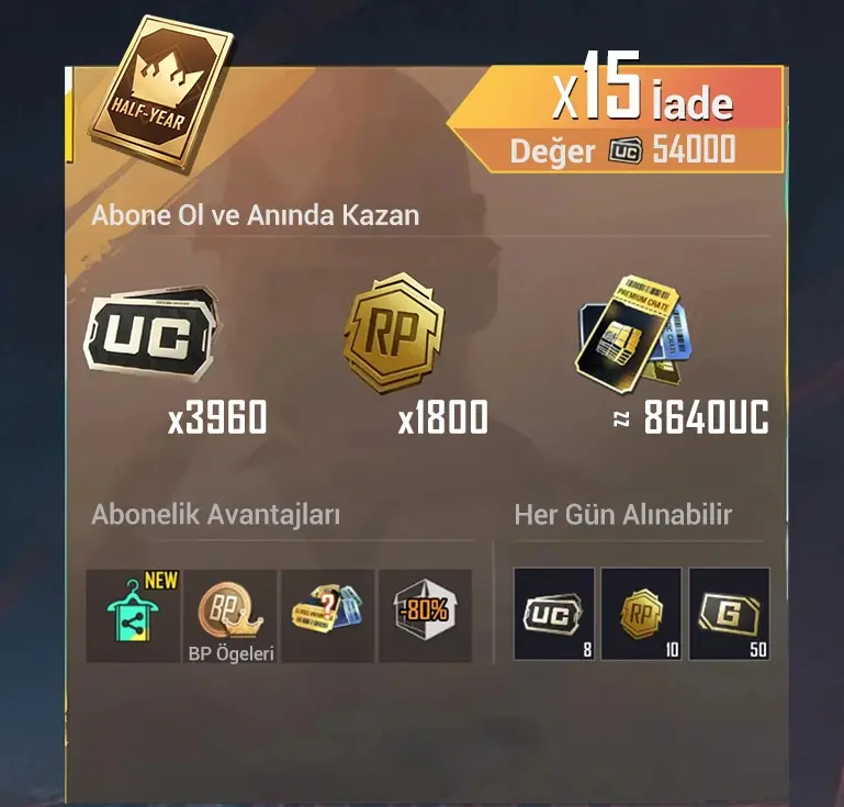 Pubg Mobile Prime Plus (6 Aylık)