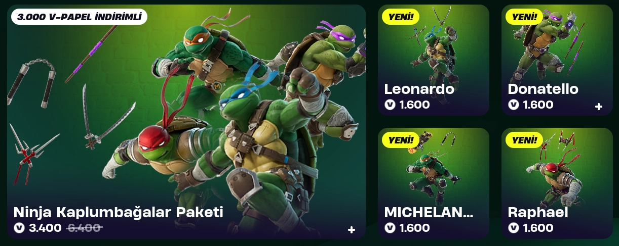 Ninja Kaplumbağalar, Fortnite'da! Ninja Kaplumbağalar, Fortnite'da!