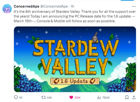 Stardew Valley'in Yeni Güncellemesi Mart Ayında Geliyor