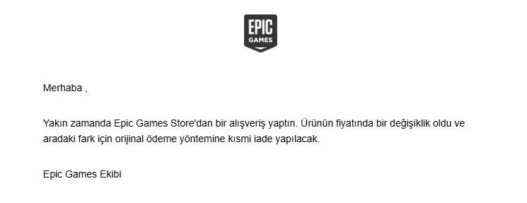 Epic Games'ten Büyük Güzellik Epic Games'ten Büyük Güzellik