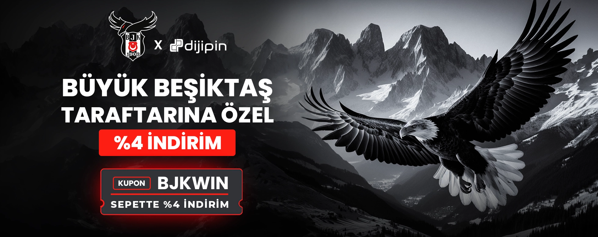 Kara Kartal Beşiktaş'ın Resmi Pin Sponsoru Dijipin! Kara Kartal Beşiktaş'ın Resmi Pin Sponsoru Dijipin!