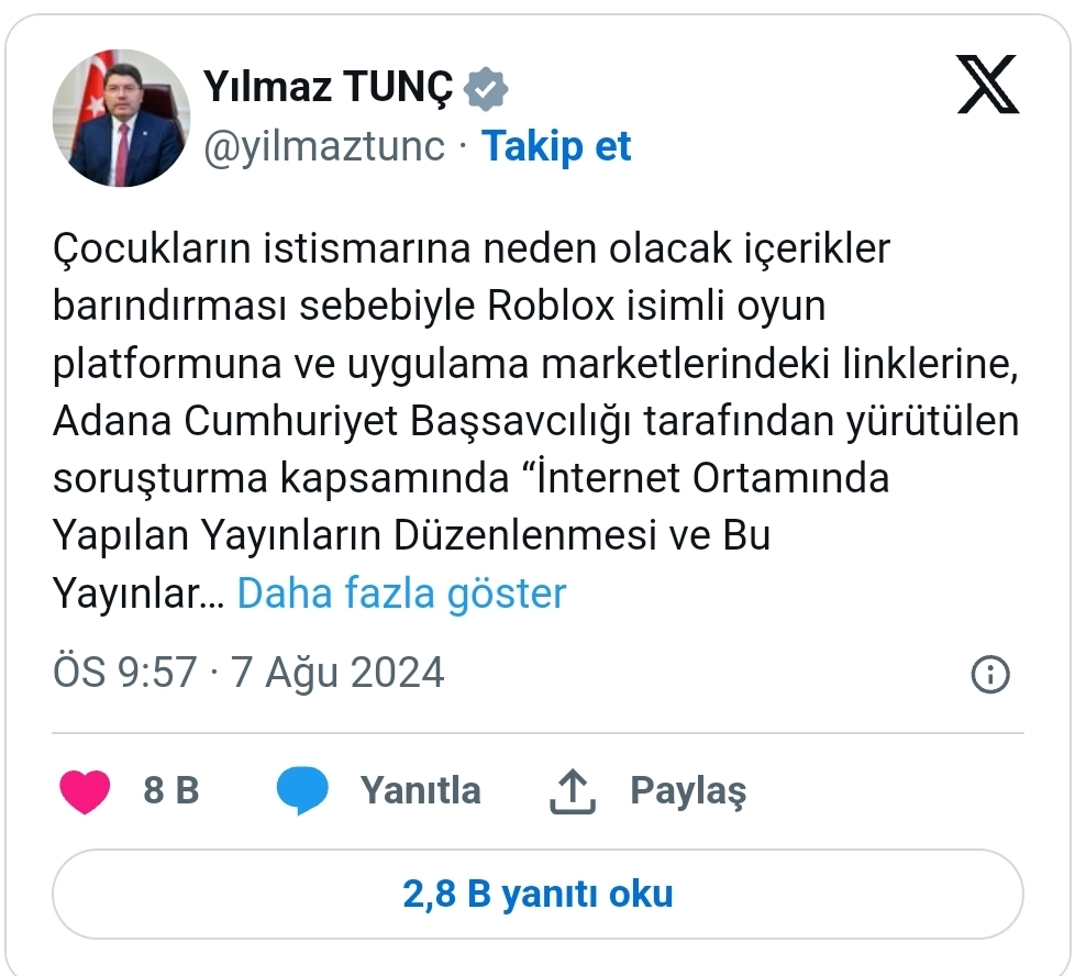 Popüler oyun platformu Roblox’a erişim yasağı geldi