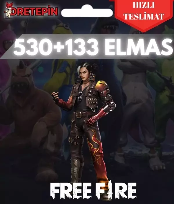 Free Fire 530 + 133 Elmas