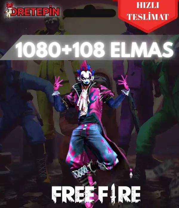 Free Fire 1080 + 108 Elmas