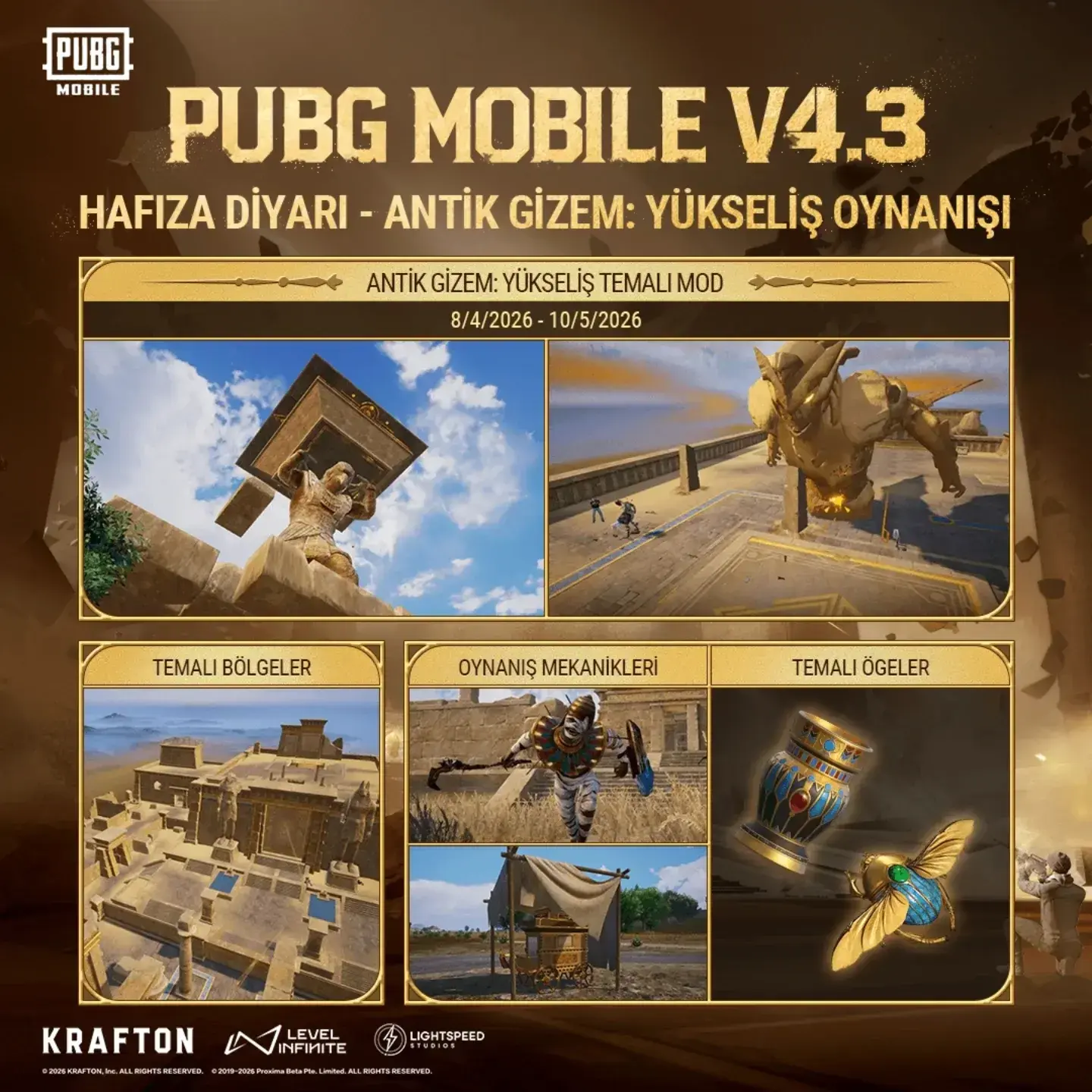 PUBG Mobile Antik Gizem: Yükseliş Modu 8 Nisan'da Geliyor PUBG Mobile Antik Gizem: Yükseliş Modu 8 Nisan'da Geliyor