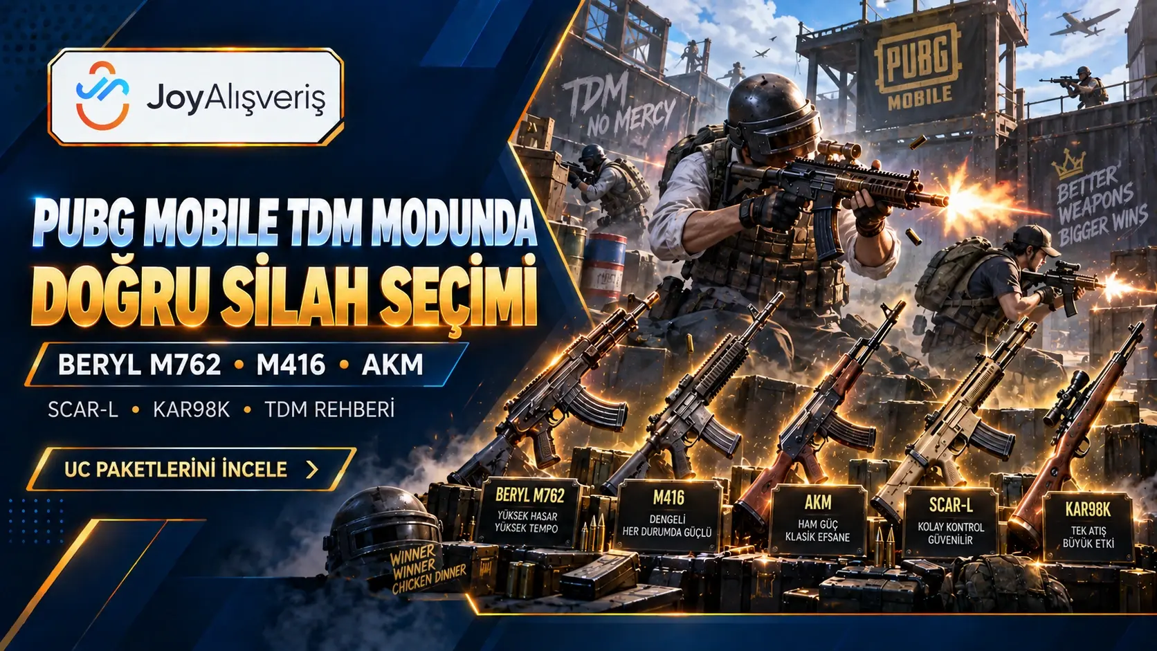 PUBG Mobile TDM En İyi Silahlar 2026 | İndirimli UC | Joy Alışveriş
