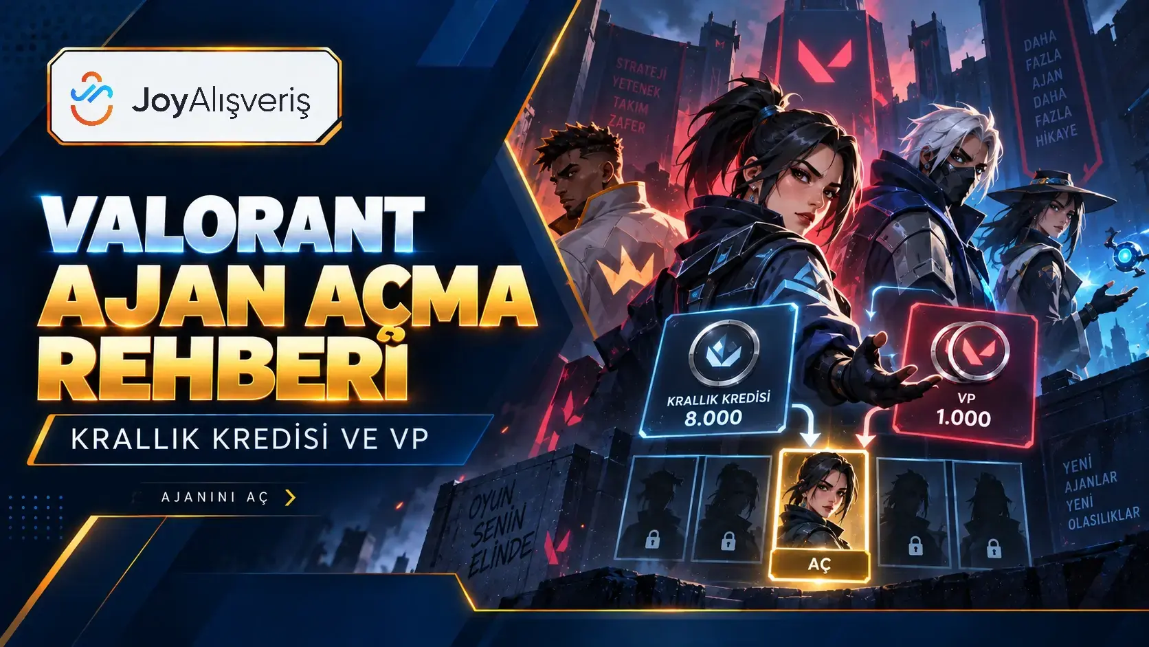 Valorant Ajan Açma Rehberi: Krallık Kredisi ve VP | Joy Alışveriş