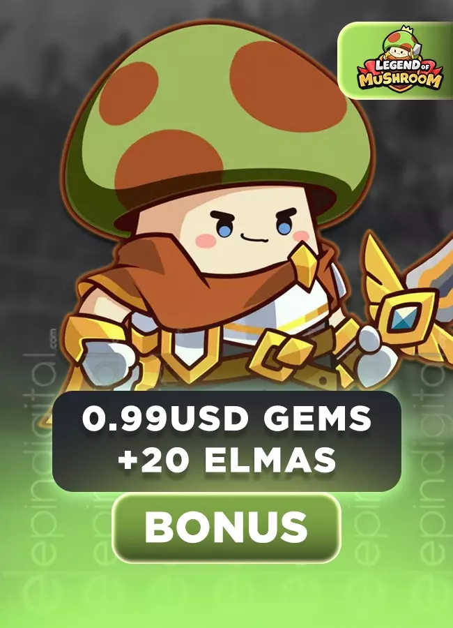 Legend of Mushroom 0.99 USD Gems + 20 Elmas