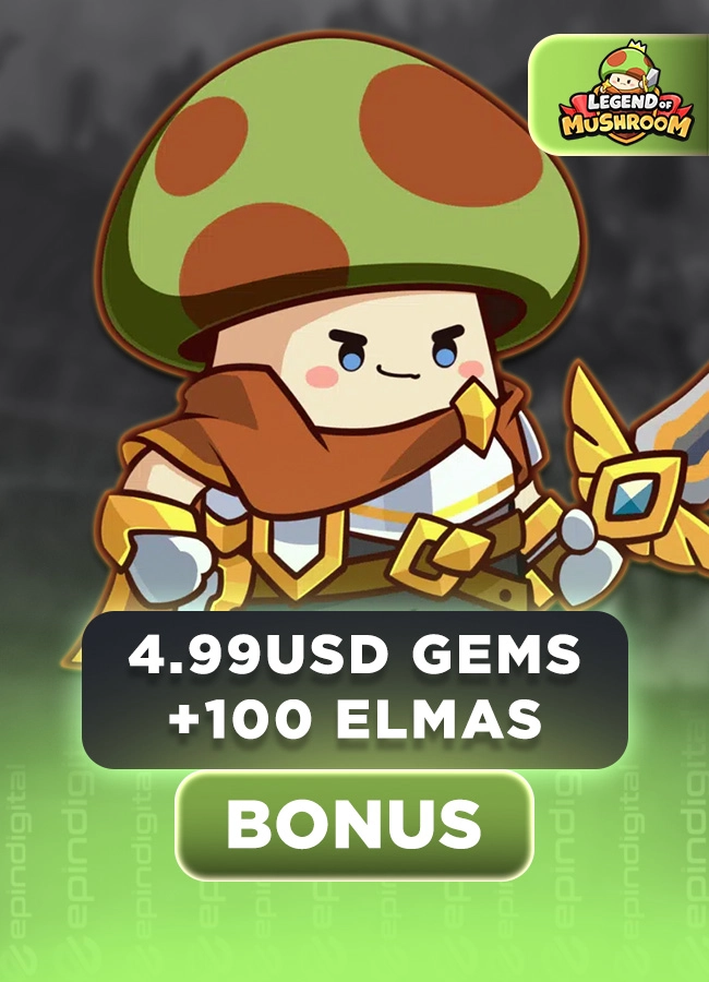 Legend of Mushroom 4.99 USD Gems + 100 Elmas