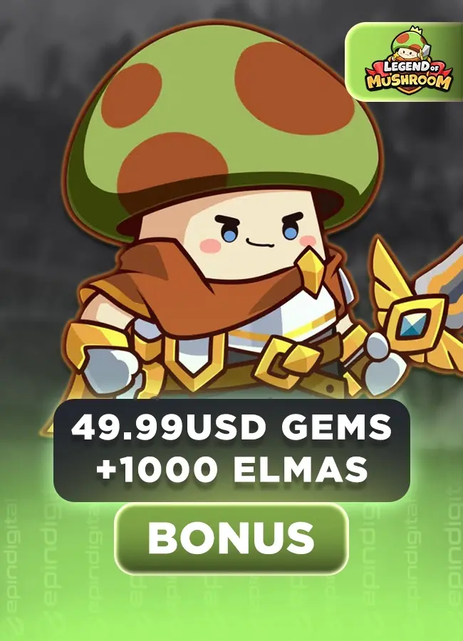 Legend of Mushroom 49.99 USD Gems + 1000 Elmas