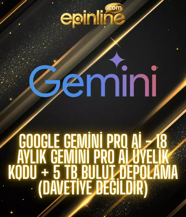 YAPAY ZEKA ÜRÜNLERİ Google Gemini Pro Ai - 18 Aylık Gemini Pro Ai Üyelik Kodu + 5 TB Bulut Depolama (Davetiye Değildir)