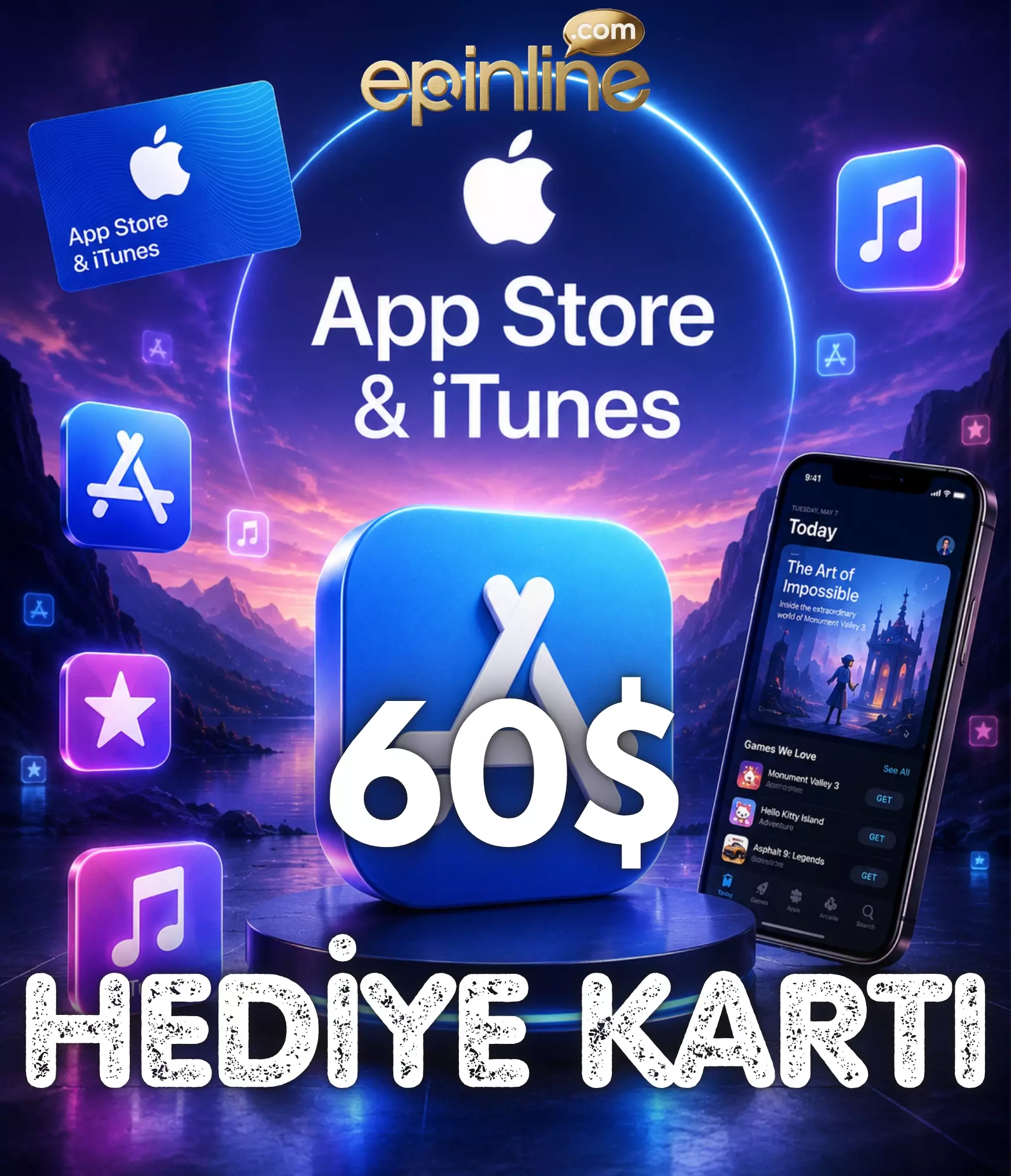 60 USD App Store iTunes Hediye Kartı