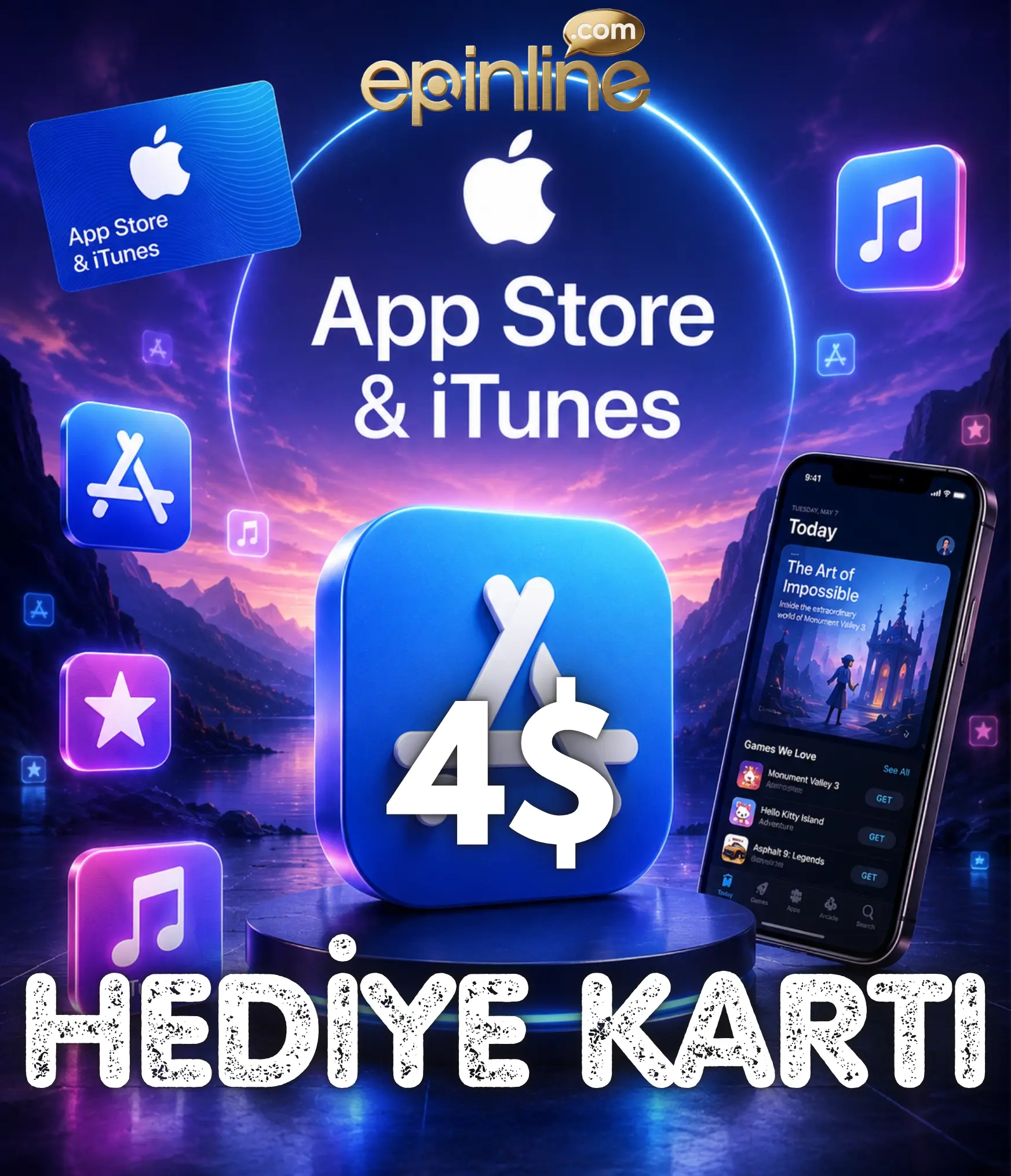 4 USD App Store iTunes Hediye Kartı