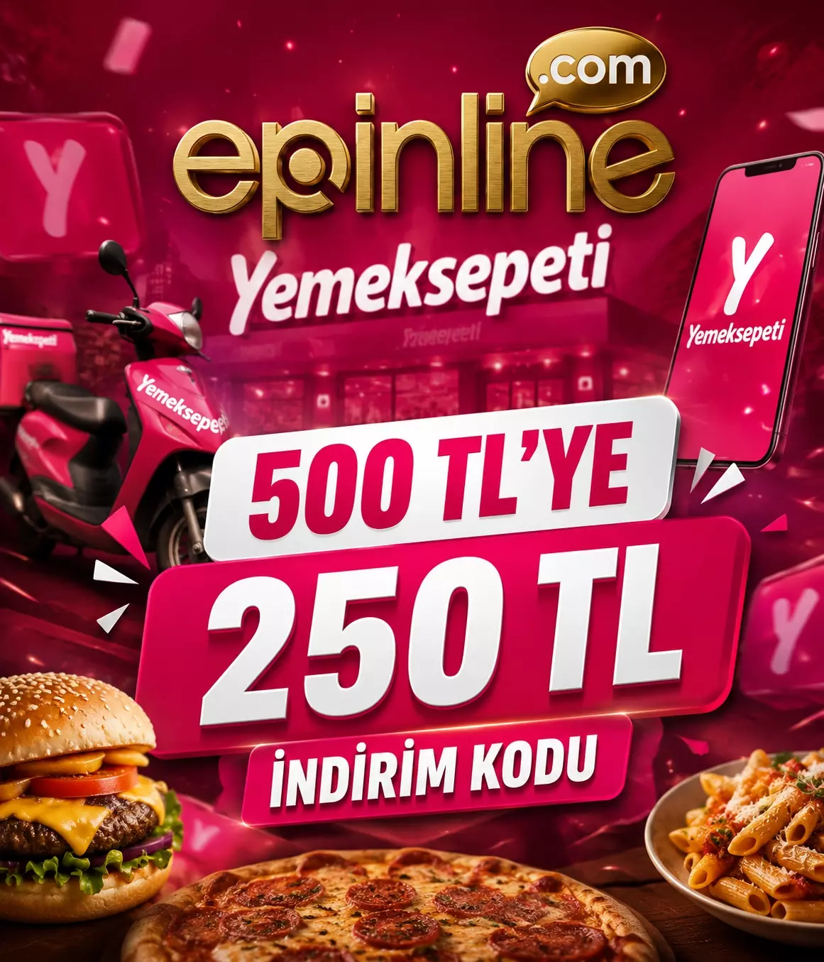 YEMEKSEPETİ 500 TL YE 250 TL İNDİRİM KODU