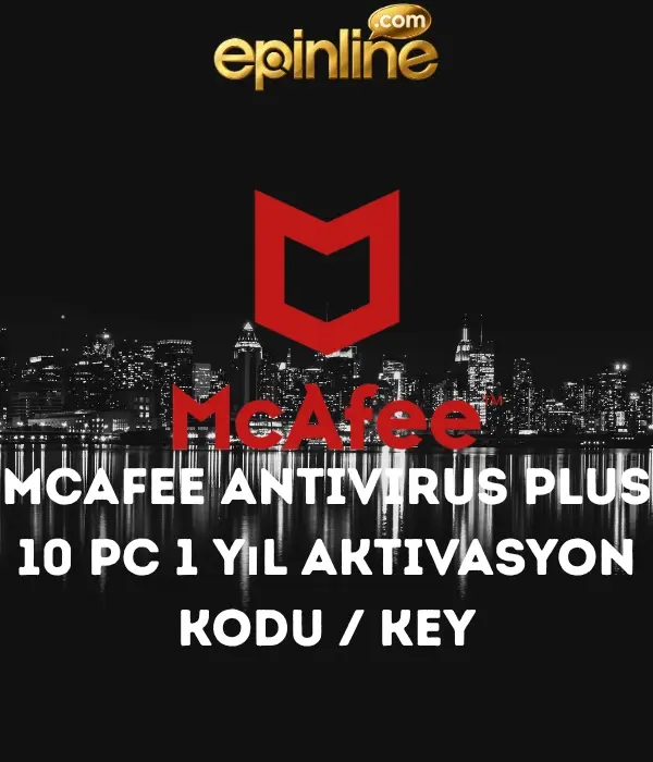 Mcafee Antivirus Plus  10 Pc 1 Yıl Aktivasyon Kodu / Key