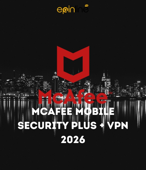 McAfee Mobile Security Plus + VPN 2026 (Android&İOS) - Limitsiz Cihaz 1 Yıl Abonelik Kodu