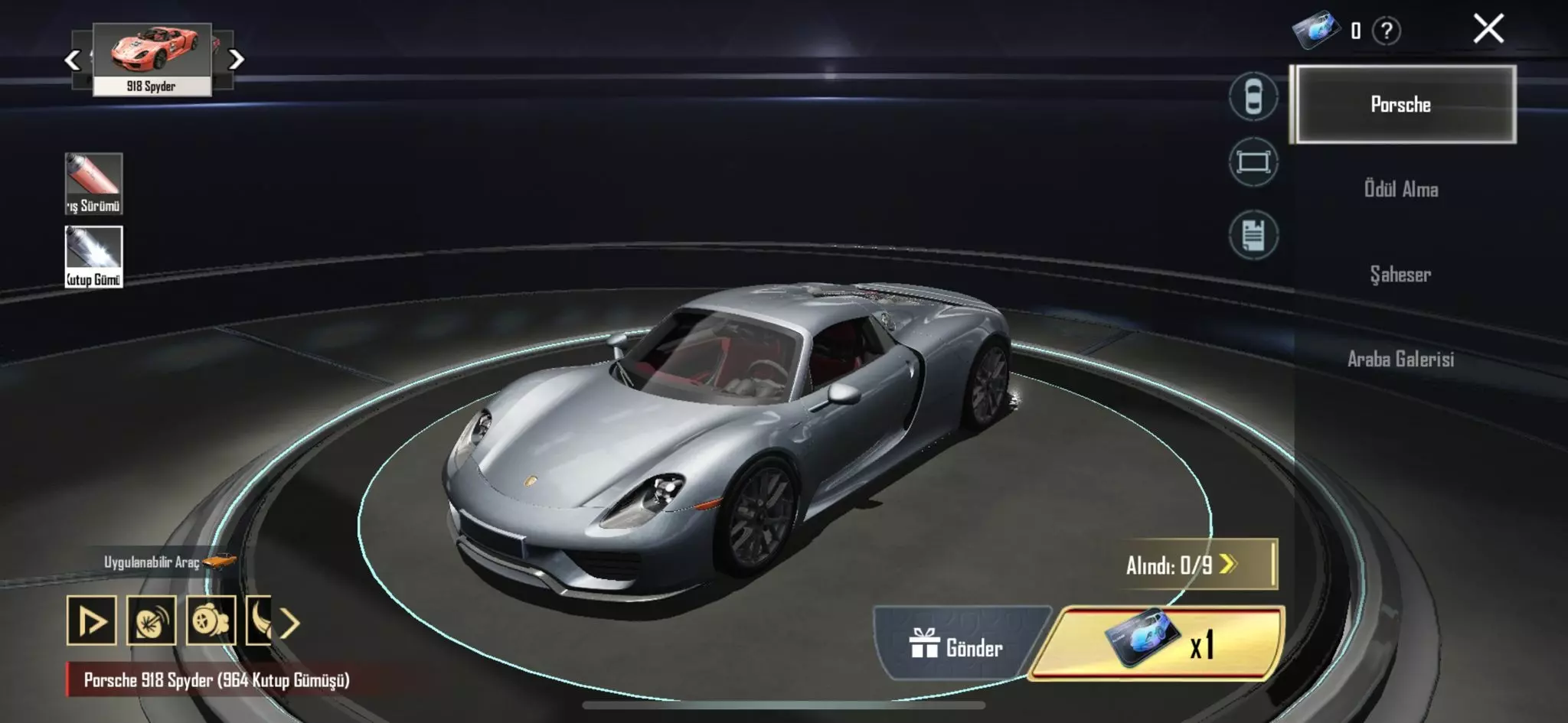 Porsche Araç Kartları ( Tüm  Renkler Mevcuttur )