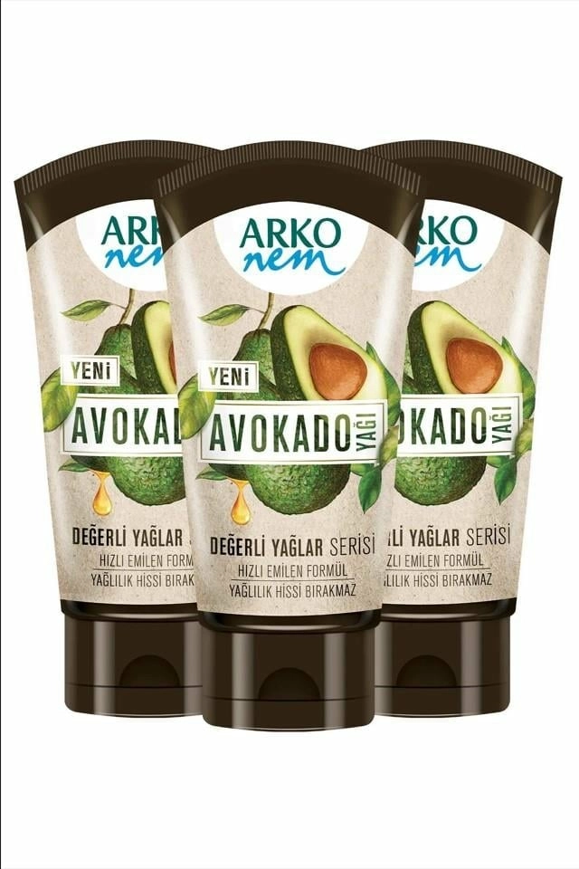 Arko Nem Değerli Yağlar Serisi Besleyici Bakım Kremi Avakadolu 250 ML 3'lü Avantaj Paketi
