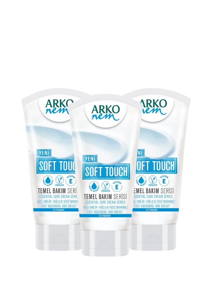 Arko Nem Soft Touch Temel Bakım Kremi 60 ML 3'lü Avantaj Paketi