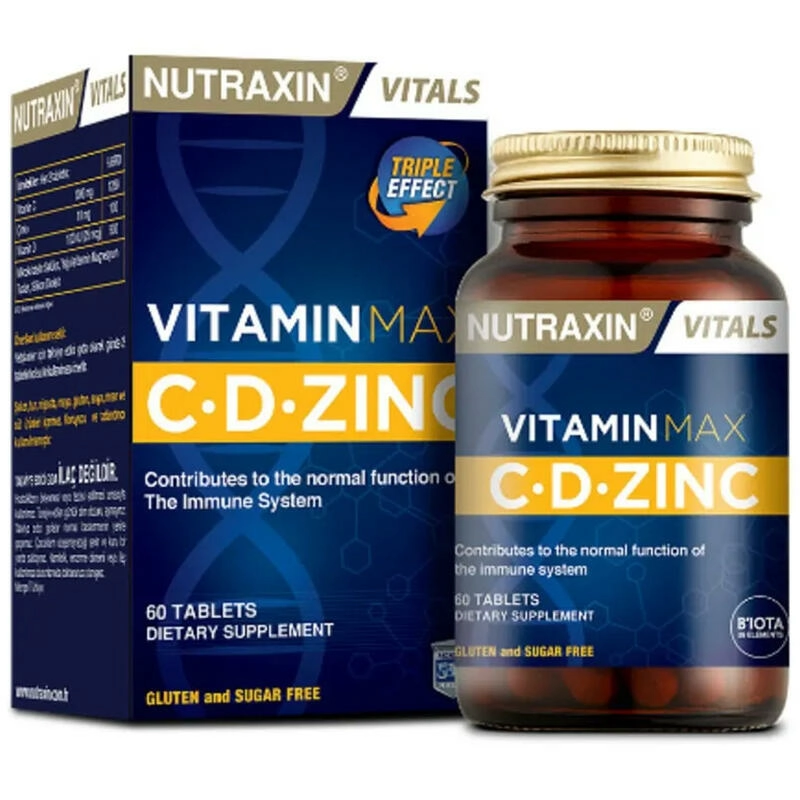 Nutraxin Vitamin Max C.D. Zinc - Takviye Edici Gıda 60 Tablet