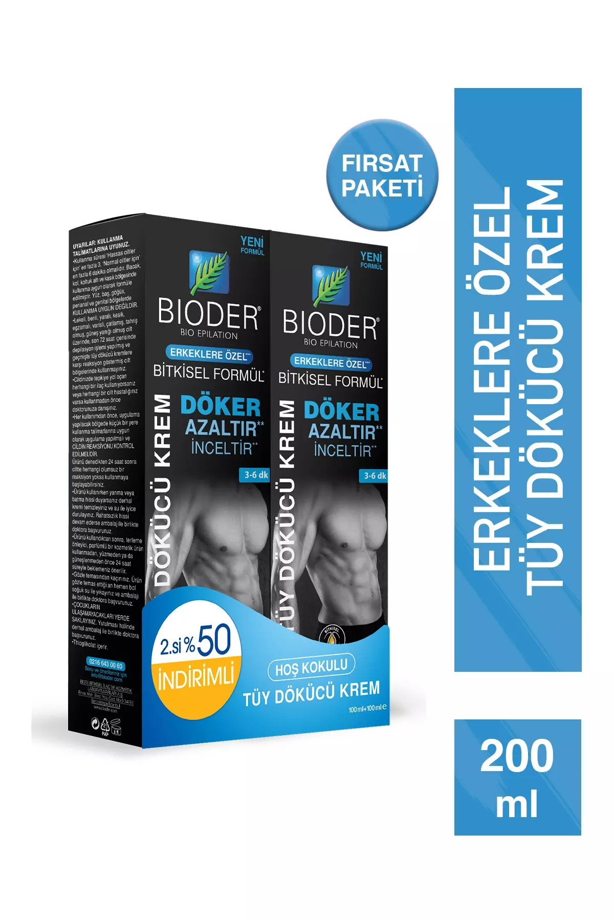 Bioder Erkeklere Özel Tüy Dökücü Krem
