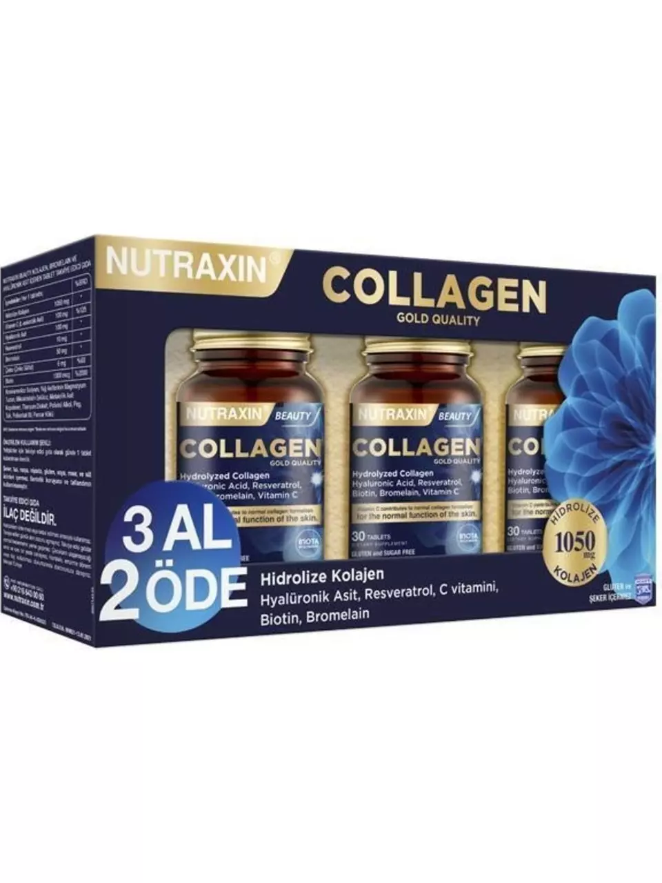 Nutraxin Beauty Gold Collagen 30 Tablet 3 Al 2 Öde