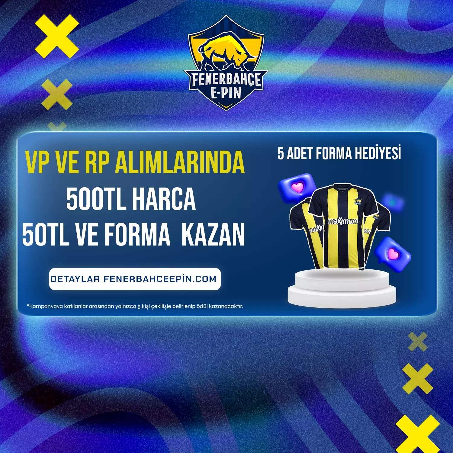 500TL ve ÜZERİ SATIN ALIMLARDA 50TL İADE ve FORMA KAZANMA ŞANSI