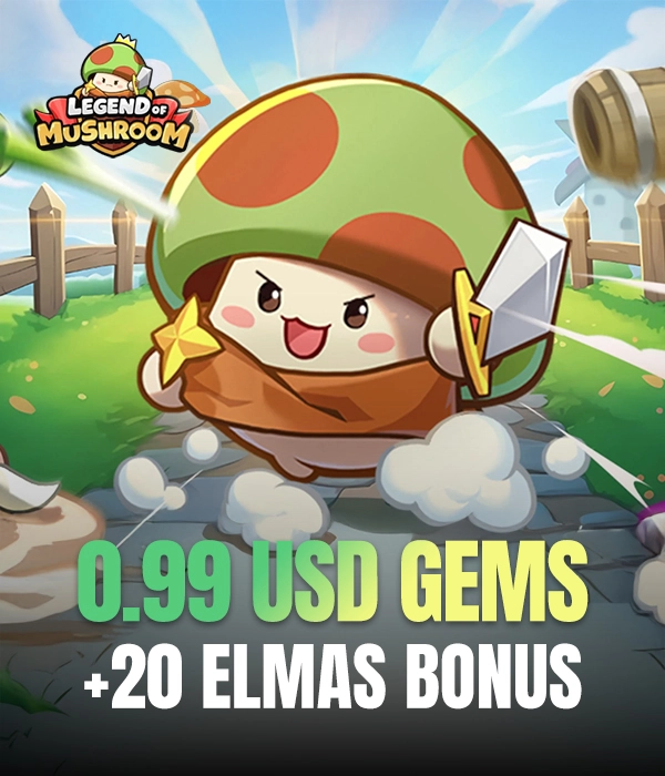 Legend of Mushroom 0.99 USD Gems + 20 Elmas