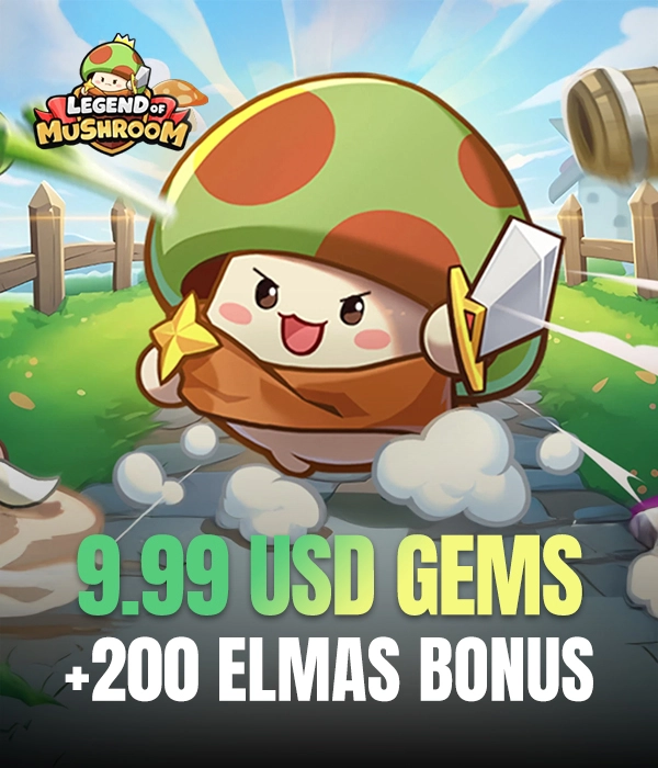 Legend of Mushroom 9.99 USD Gems + 200 Elmas