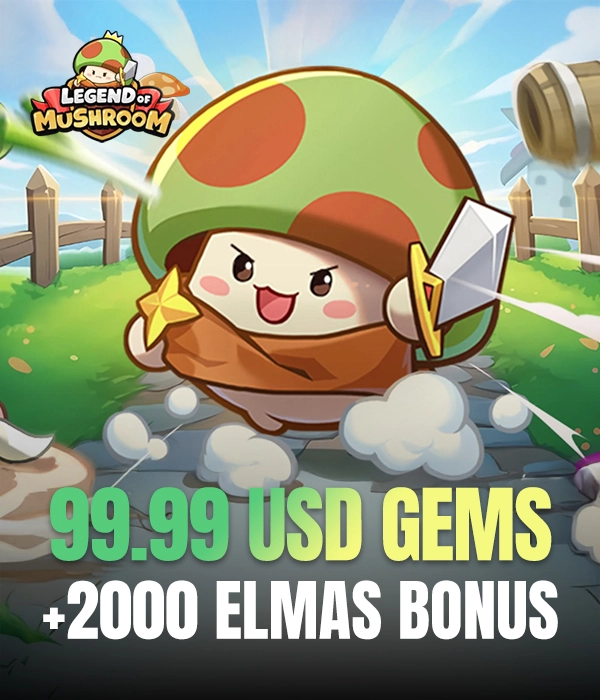 Legend of Mushroom 99.99 USD Gems + 2000 Elmas
