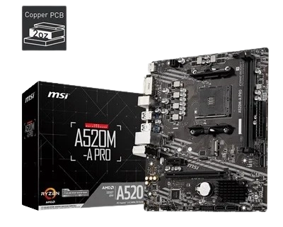 MSI A520M-A PRO 4600mhz(OC) M.2 AM4 maTX Anakart