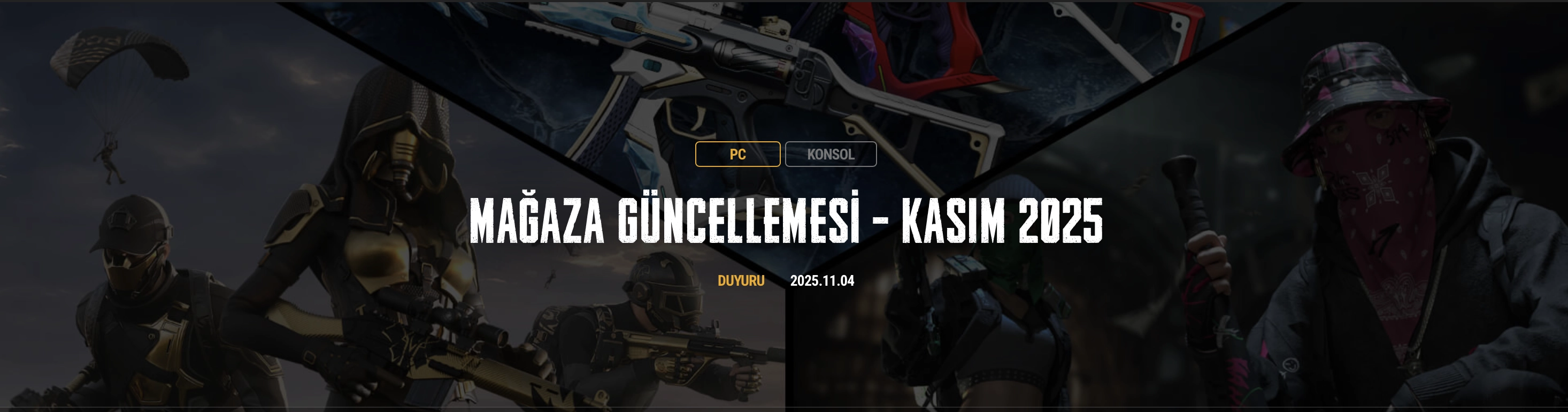 PUBG BATTLEGROUNDS MAĞAZA GÜNCELLEMESİ - KASIM 2025