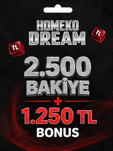 HomekoDream 2.500 TL Bakiye + 1.250 TL Bonus