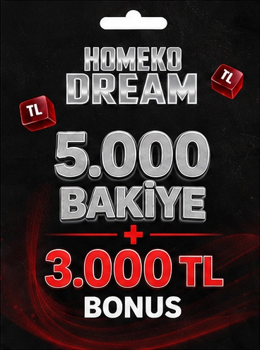 HomekoDream 5.000 TL Bakiye + 3.000 TL Bonus