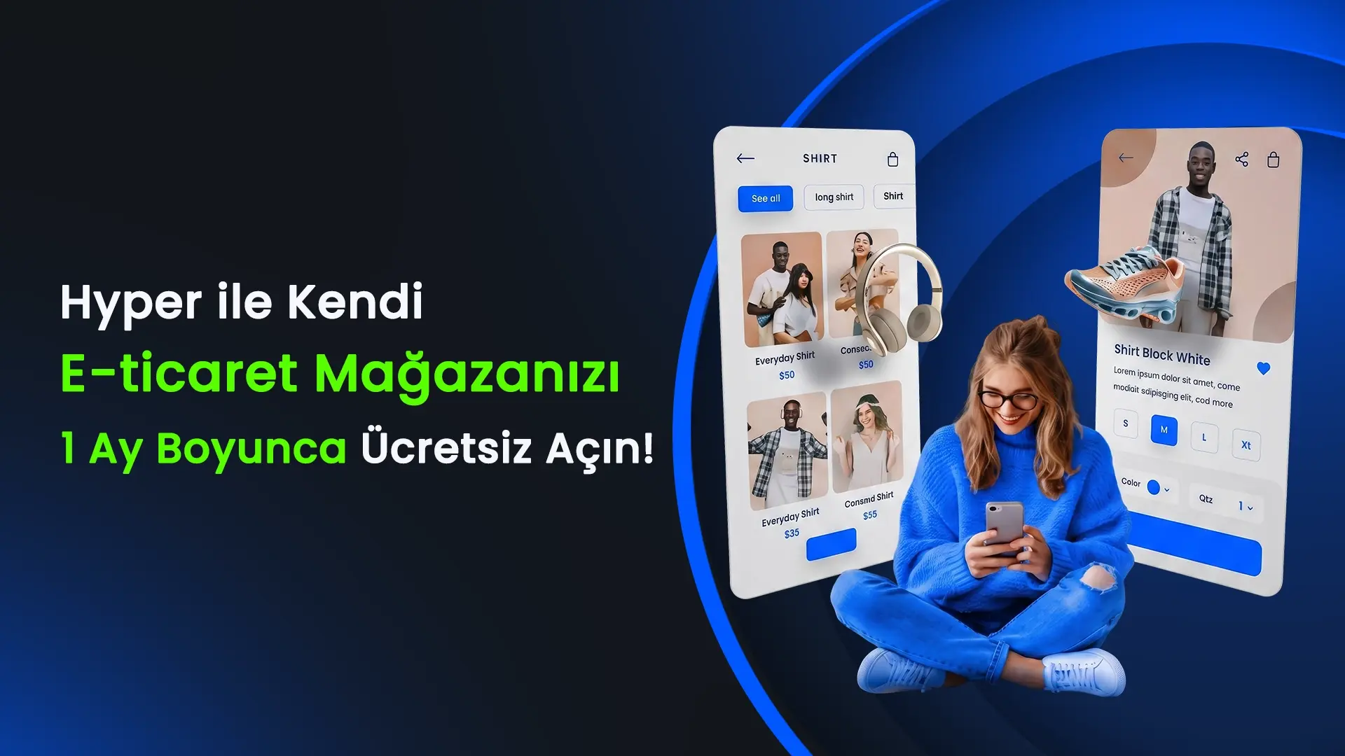 Hyper Teknoloji ile kendi e-ticaret mağazanızı 1 ay boyunca ücretsiz açın!