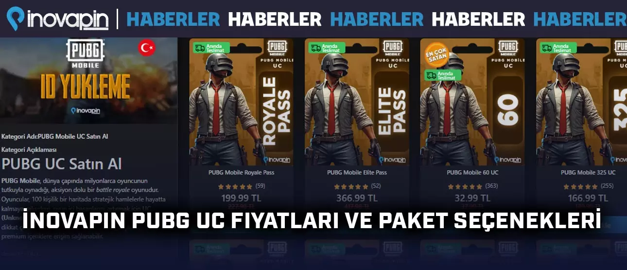 İnovapin PUBG UC Fiyatları Ve Paket Seçenekleri İnovapin PUBG UC Fiyatları Ve Paket Seçenekleri