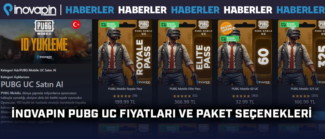 İnovapin PUBG UC Fiyatları Ve Paket Seçenekleri