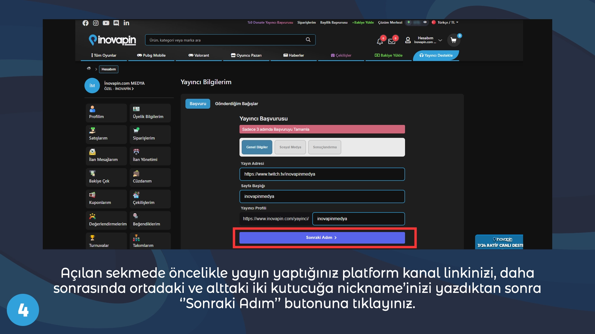İnovapin Yayıncısı Ol Kazanç Sağla!